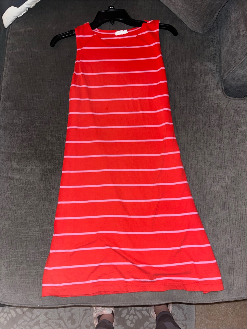 GAP Red and White Striped Maxi Skirt